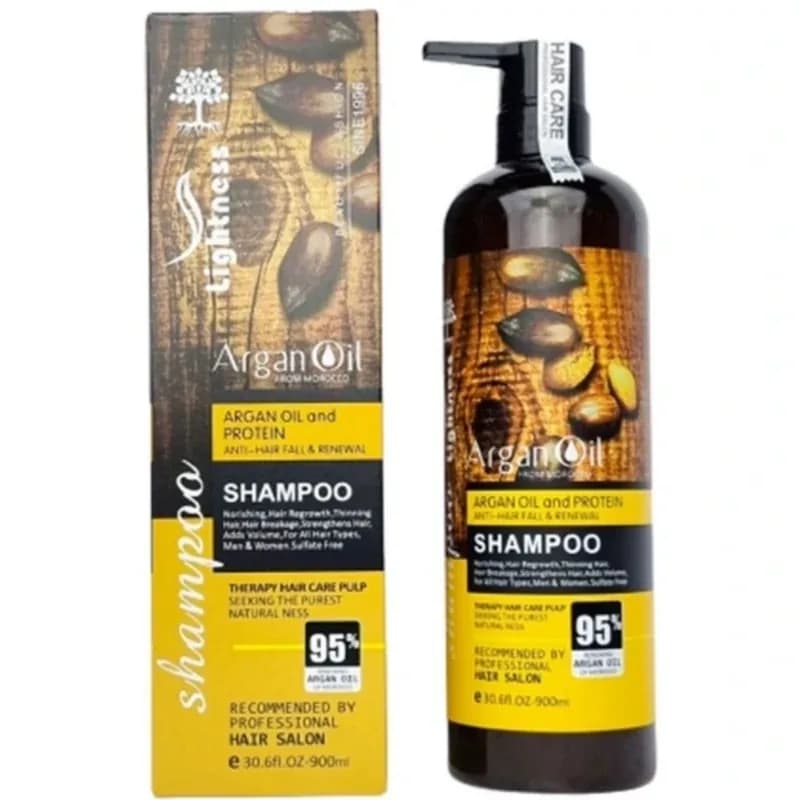 شامپو مو تقویت کننده روغن آرگان لایتنس Argan Oil strengthener shampoo Lightness | رژینا شامپو مو تقویت کننده روغن آرگان لایتنس Argan Oil strengthener shampoo Lightness