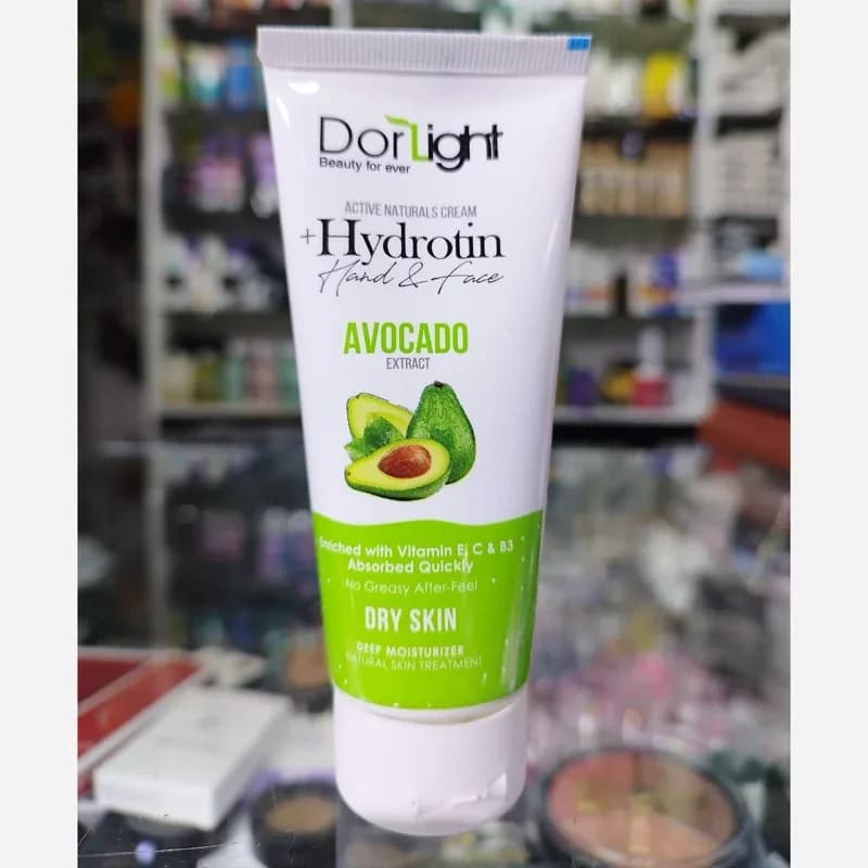 کرم مرطوب کننده دست و صورت آووکادو دورلایت Dorlight Hydrotin and Avocado Extract Hand and Face Moisturizing Cream 60ml | رژینا کرم مرطوب کننده دست و صورت آووکادو دورلایت Dorlight Hydrotin and Avocado Extract Hand and Face Moisturizing Cream 60ml