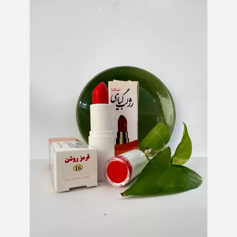 رژ لب نیکا قرمز روشن (کد16)بدون سرب و مواد شیمیایی