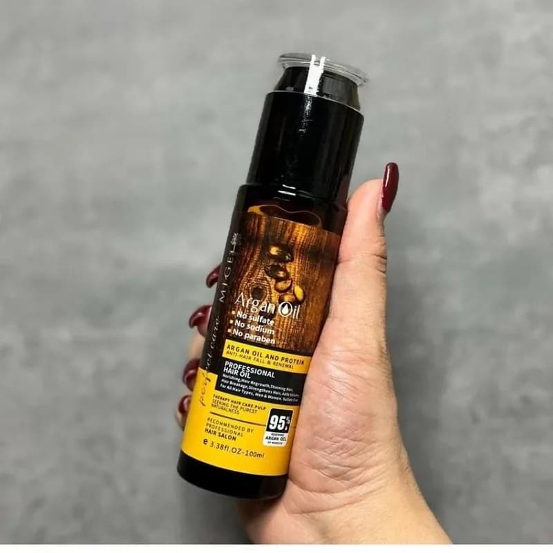 روغن مو لایتنس مدل آرگان اصل شیشه ای حجم 100 میلی لیتر | رژینا روغن مو لایتنس مدل آرگان اصل شیشه ای حجم 100 میلی لیتر