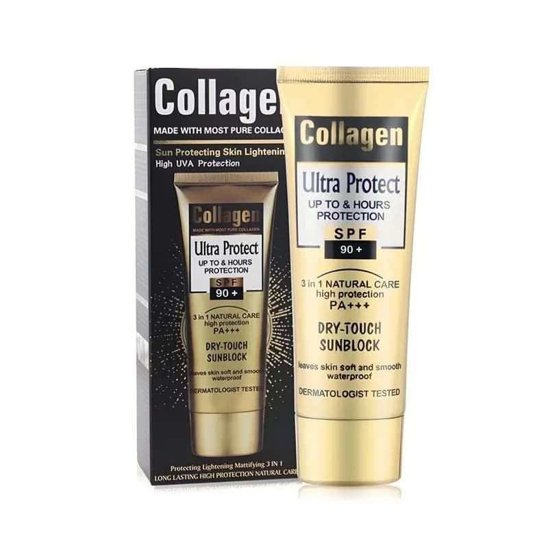کرم ضد آفتاب بدون رنگ کلاژن spf90 مدل Ultra Protect محافظت کننده در برابر اشعه UVA و UVB مناسب برای انواع پوست حجم 10 | رژینا کرم ضد آفتاب بدون رنگ کلاژن spf90 مدل Ultra Protect محافظت کننده در برابر اشعه UVA و UVB مناسب برای انواع پوست حجم 10