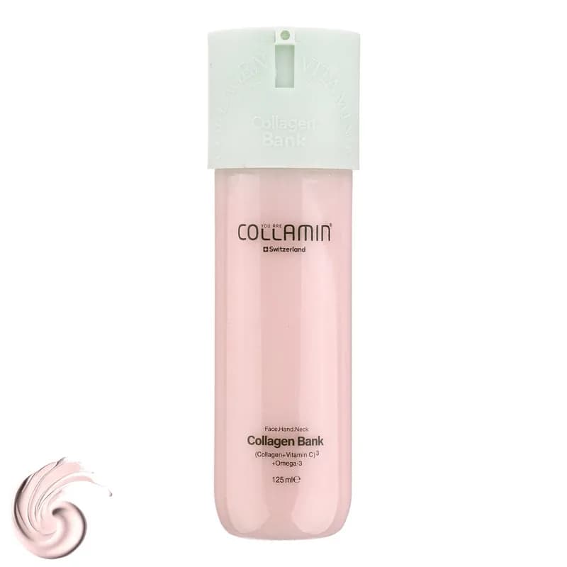 کرم مرطوب کننده صورت و گردن کلامین مدل collagen bank مناسب انواع پوست حجم 125 میلی لیتر | رژینا کرم مرطوب کننده صورت و گردن کلامین مدل collagen bank مناسب انواع پوست حجم 125 میلی لیتر