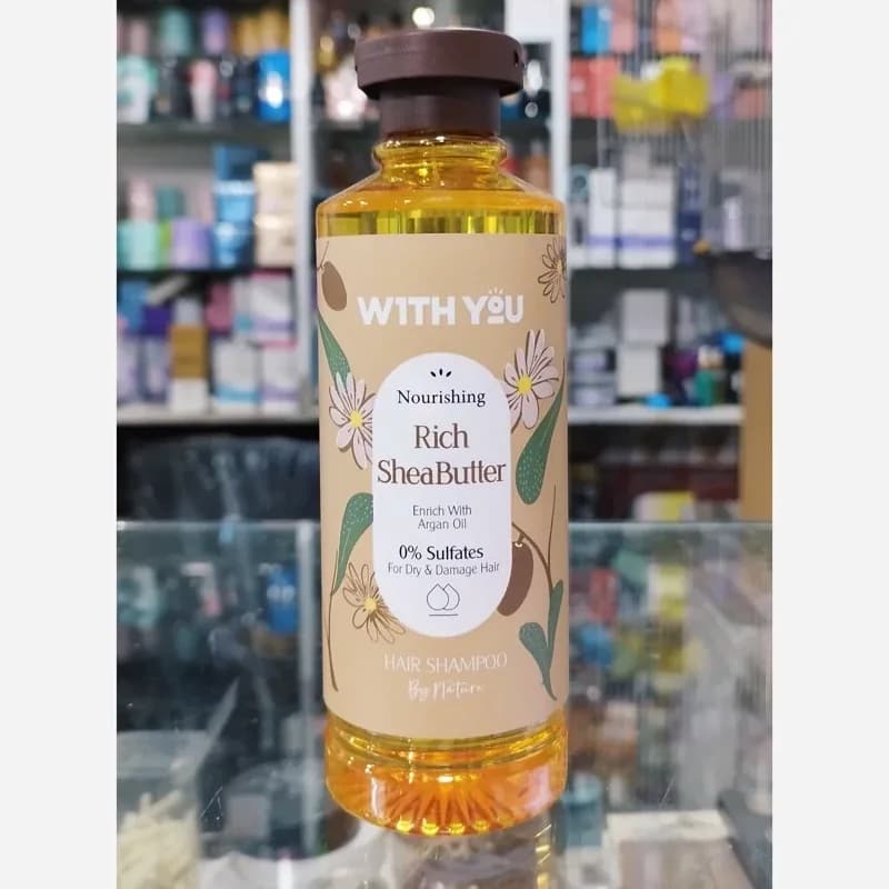 شامپو موی سر تقویت کننده و مغذی حاوی شی باتر و روغن آرگان ویت یو With you Nourishing Rich Shea Butter Shampoo 300 ml | رژینا شامپو موی سر تقویت کننده و مغذی حاوی شی باتر و روغن آرگان ویت یو With you Nourishing Rich Shea Butter Shampoo 300 ml