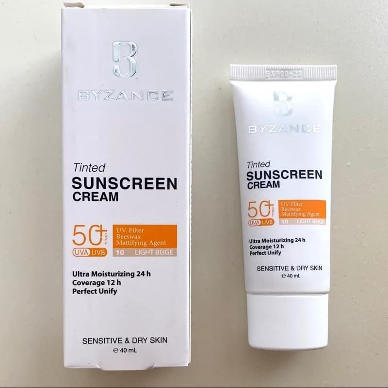 ضد آفتاب رنگی بیزانس spf50 رنگ 10 پوست خشک و حساس | رژینا ضد آفتاب رنگی بیزانس spf50 رنگ 10 پوست خشک و حساس