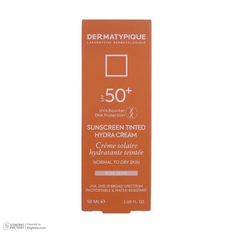 ضد آفتاب رنگی هیدرا پوست خشک +SPF50 رز بژ درماتیپیک | رژینا ضد آفتاب رنگی هیدرا پوست خشک +SPF50 رز بژ درماتیپیک