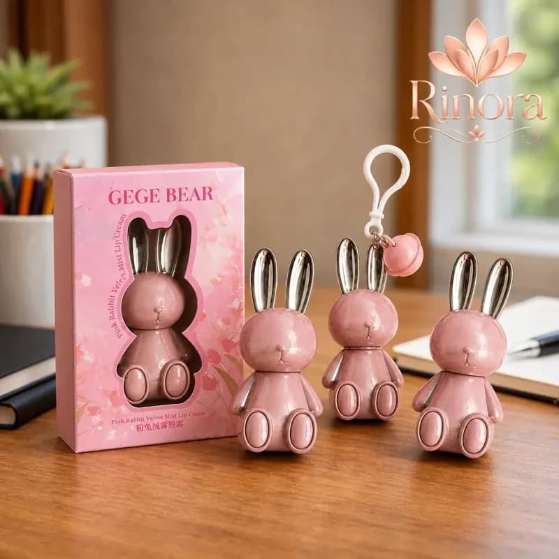 رژ لب مایع مات و مخملی خرگوشی GEGE BEAR (6 رنگ + راهنما)