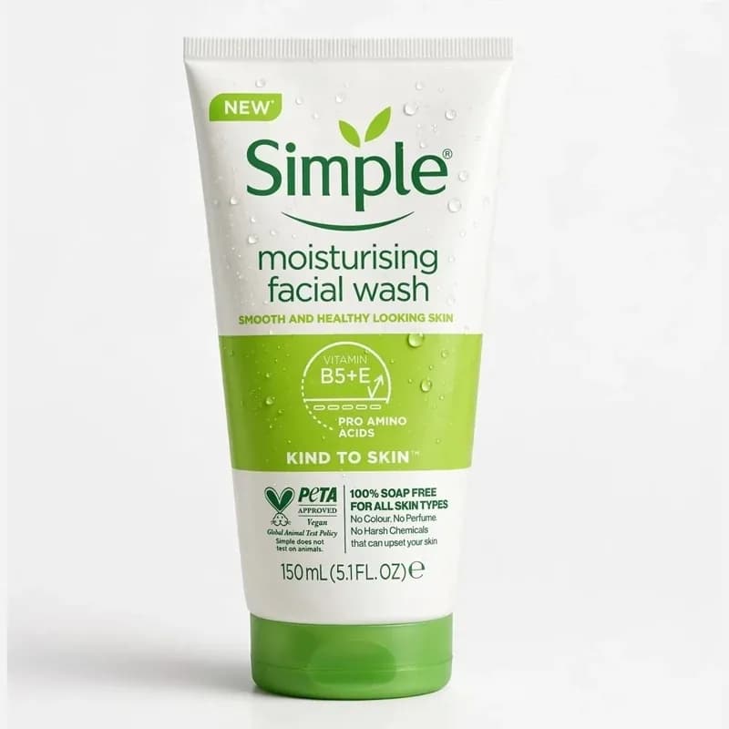 ژل شستشوی صورت مرطوب کننده سیمپل Simple مدل Moisturizing حجم 150 میل | رژینا ژل شستشوی صورت مرطوب کننده سیمپل Simple مدل Moisturizing حجم 150 میل