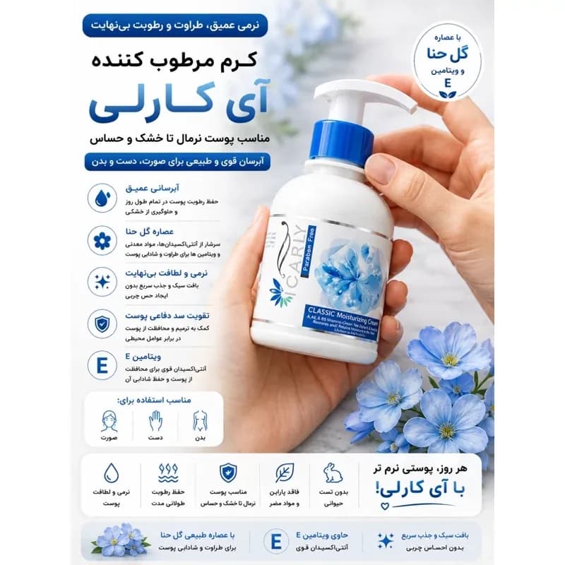 کرم آبرسان قوی مرطوب کننده و نرم کننده کلاسیک 250 میلICARLY