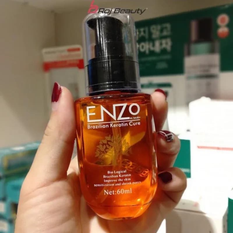 روغن مو آرگان حاوی کراتین برزیلی انزو ENZO حجم 60 میل کاملاً طبیعی و ارگانیک احیا کننده مو آسیب دیده | رژینا روغن مو آرگان حاوی کراتین برزیلی انزو ENZO حجم 60 میل کاملاً طبیعی و ارگانیک احیا کننده مو آسیب دیده