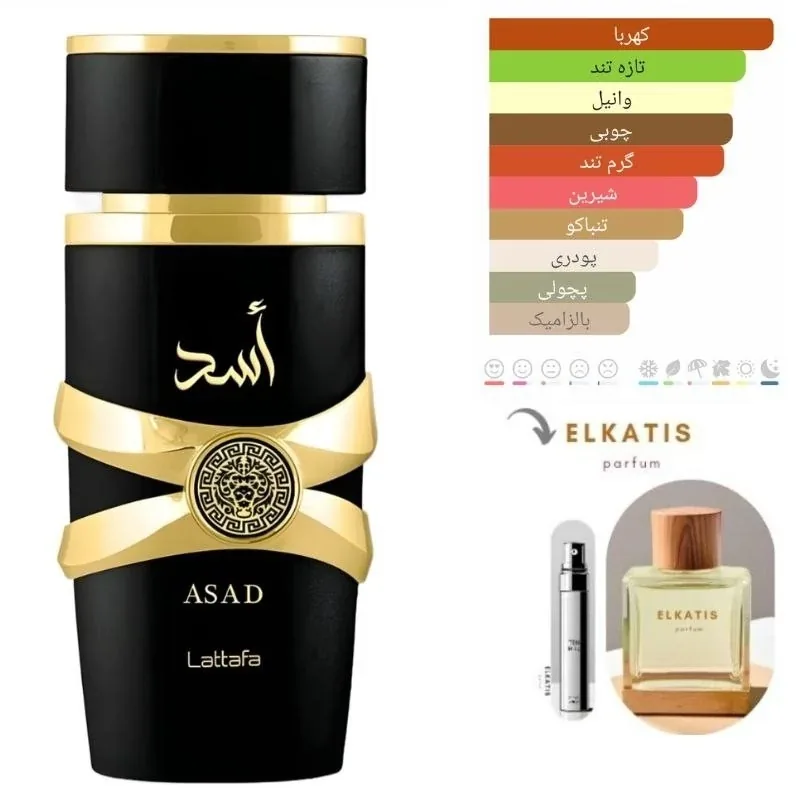 عطر ادکلن لطافه اسد مشکی (1 میل)گرید Top — | رژینا عطر ادکلن لطافه اسد مشکی (1 میل)گرید Top —